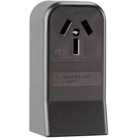 385CC6 50A 3 Pole and 3 Wire Surface Mount Range Outlet44; Black